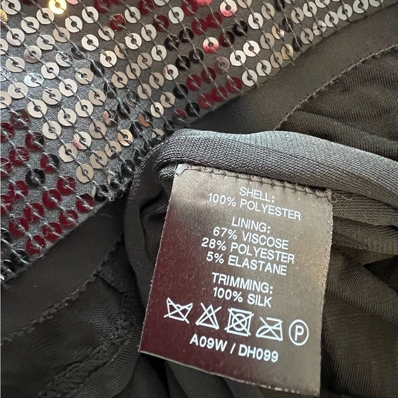 Karen Millen Sequin Black Satin Dress - Picture 15 of 15